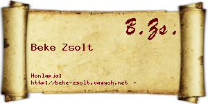 Beke Zsolt névjegykártya